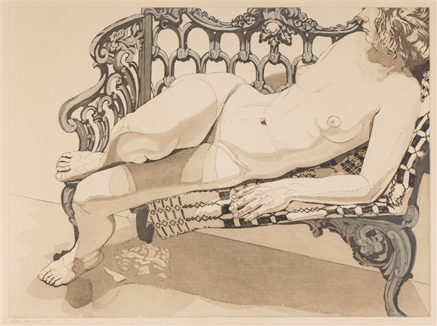 Nude On A Silver Bench By Philip Pearlstein On Artnet