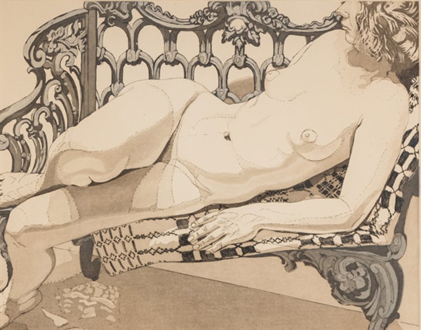 Nude On A Silver Bench By Philip Pearlstein On Artnet