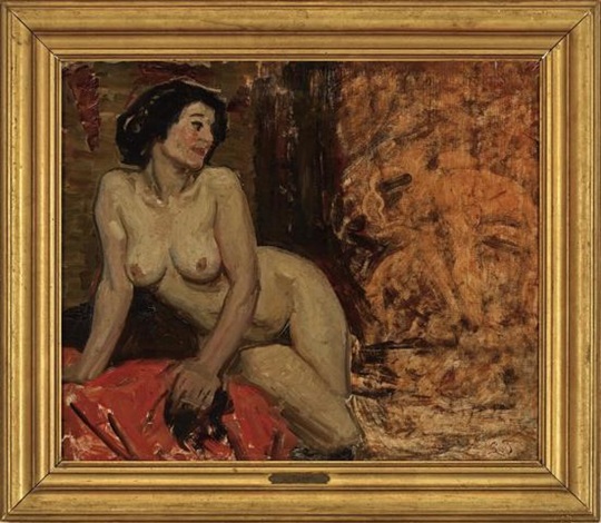 Female Nude In The Studio In The Background The Faint Outlines Of A