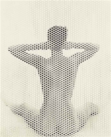 Seated Nude Behind Perforated Screen New York By Erwin Blumenfeld On