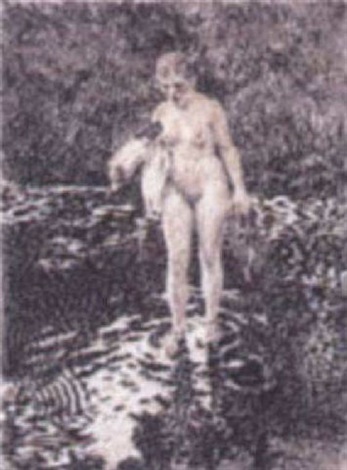 Female Nude Paddling In Water By Anders Zorn On Artnet