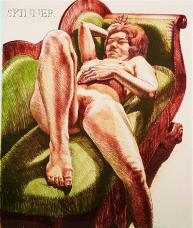 Reclining Nude On Green Couch By Philip Pearlstein On Artnet