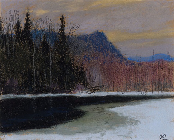 Spring The Cache River At Lac Tremblant By Maurice Galbraith Cullen On