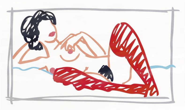 Fast Sketch Red Stocking Nude By Tom Wesselmann On Artnet