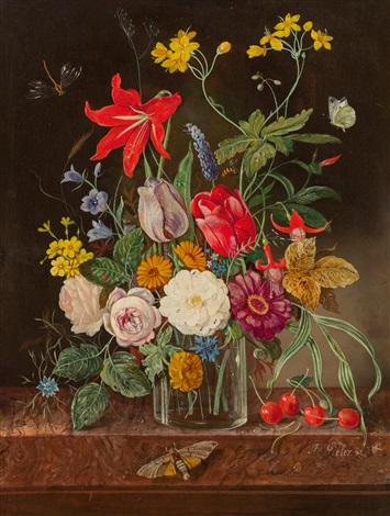 Bouquet Of Flowers In A Glass Vase By Franz Xaver Pieler On Artnet