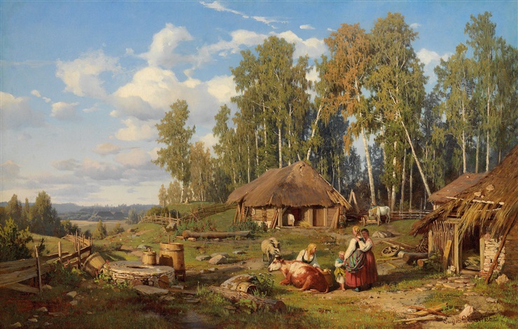 Landschaft Mit Einem Estnischen Bauernhof Im Hochsommer By Eugen Gustav Ducker On Artnet