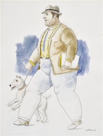 Man with Dog by Fernando Botero on artnet