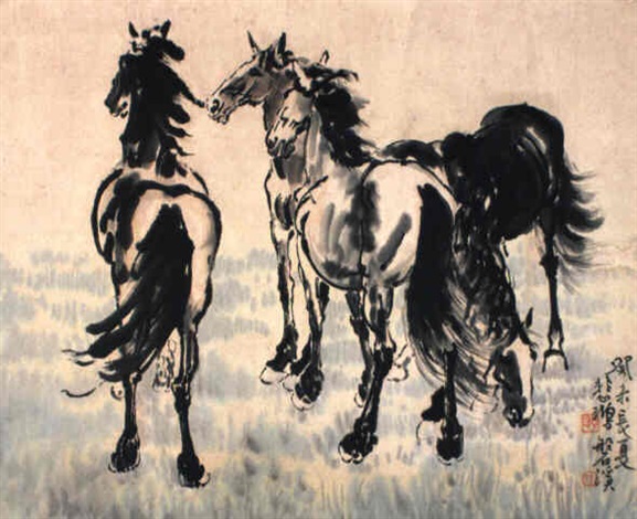 Four horses by Xu Beihong on artnet