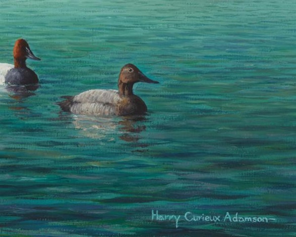 Canvasbacks At Little Lake by Harry Curieux Adamson on artnet