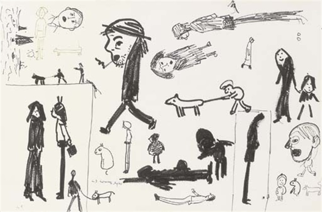 Figures and dogs study by L.S. Lowry on artnet