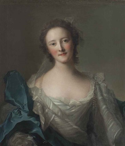 Portrait of a lady, presumed to be Marie-Louise Augustine de Laval ...