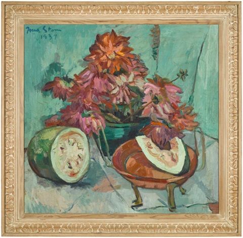 Still Life with Watermelon and Dahlias by Irma Stern on artnet