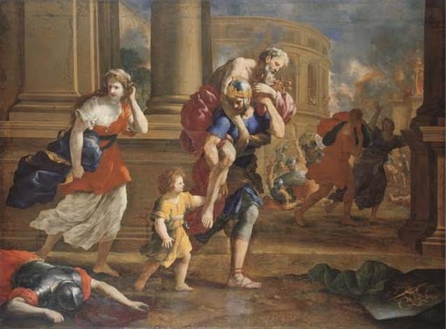 The flight of Aeneas and his family from the sack of Troy by Giovanni ...