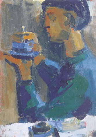 Woman with teacup by David Park on artnet