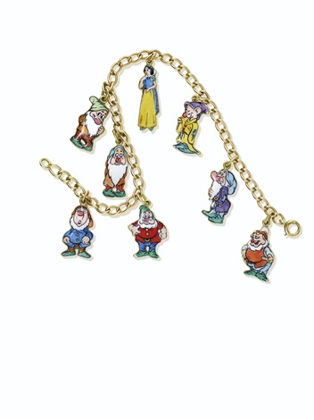 A WHIMSICAL ART DECO ENAMEL AND GOLD SNOW WHITE AND THE SEVEN DWARFS CHARM BRACELET CARTIER by Cartier Co. on artnet