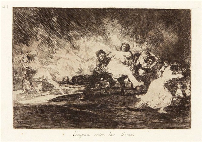 Escapan entre las llama et Madre infeliz by Francisco Goya on artnet