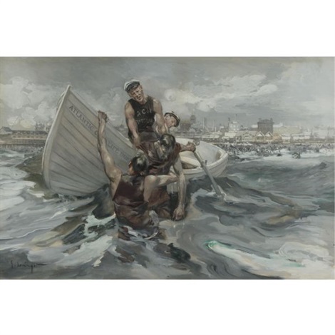 Rescue at sea, Atlantic City by George Hand Wright on artnet