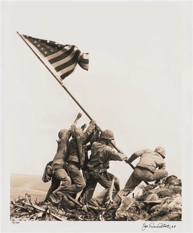 Raising the American flag atop Mt. Suribachi, Iwo Jima by Joe Rosenthal ...