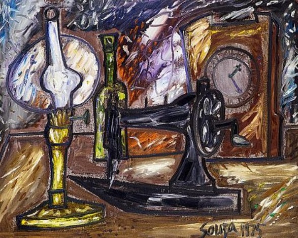 Still life with sewing machine by Francis Newton Souza on artnet