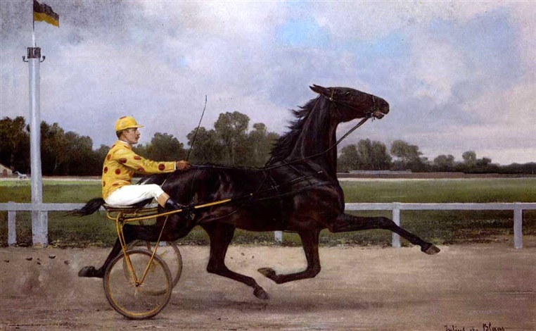 Colonel Kuser Exercising His Favorite Trotter by Julius von Blaas on artnet