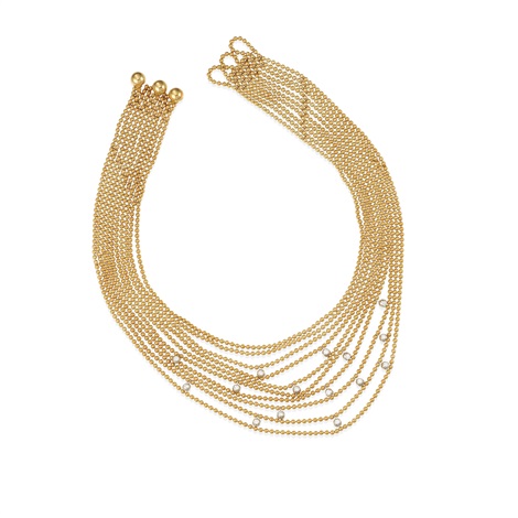 CARTIER AN 18K BI COLOR GOLD AND DIAMOND DRAPERIE NECKLACE 1999 by Cartier Co. on artnet