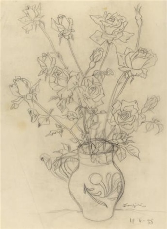 Roses dans un vase by Léonard Tsuguharu Foujita on artnet