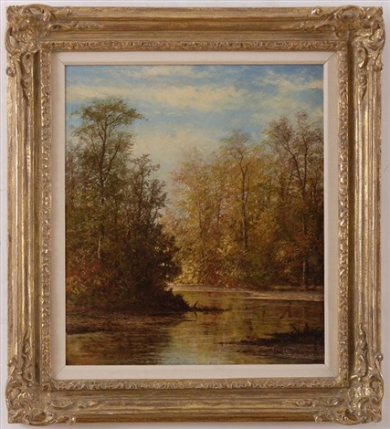 Autumn landscape with stream by Carl Christian Brenner on artnet