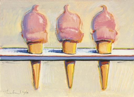 Untitled - Three ice creams by Wayne Thiebaud on artnet