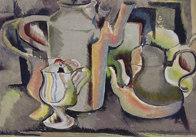 Still life with pitchers by Man Ray on artnet