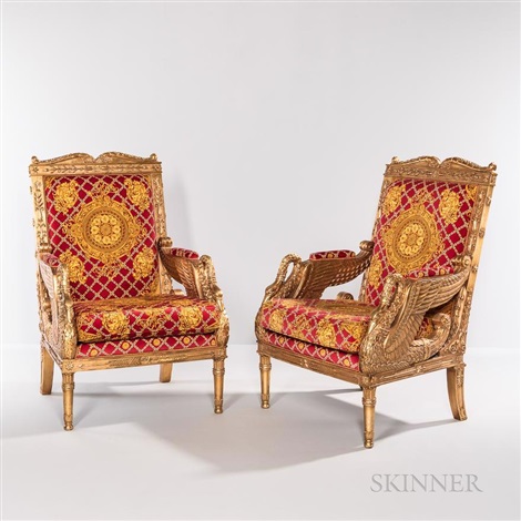 Pair of Versace Swan Throne Chairs by Atelier Versace on artnet