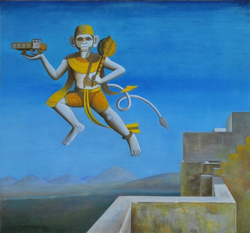 JHanuman in Flight - II by Joydip Sengupta on artnet