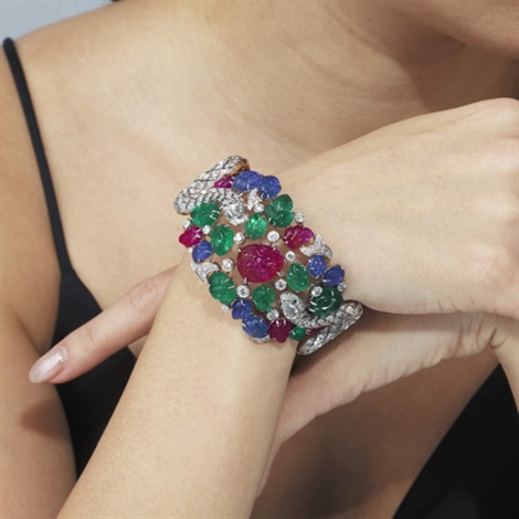 CARTIER TUTTI FRUTTI MULTI GEM BANGLE by Cartier Co. on artnet