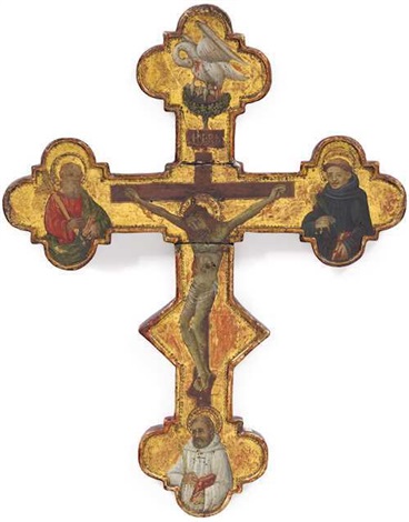 Processional cross with the Crucifixion, the pelican sacrificing itself ...