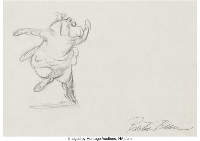 Fantasia Dance of the Hours Hyacinth Hippo Animation Drawings Group of ...