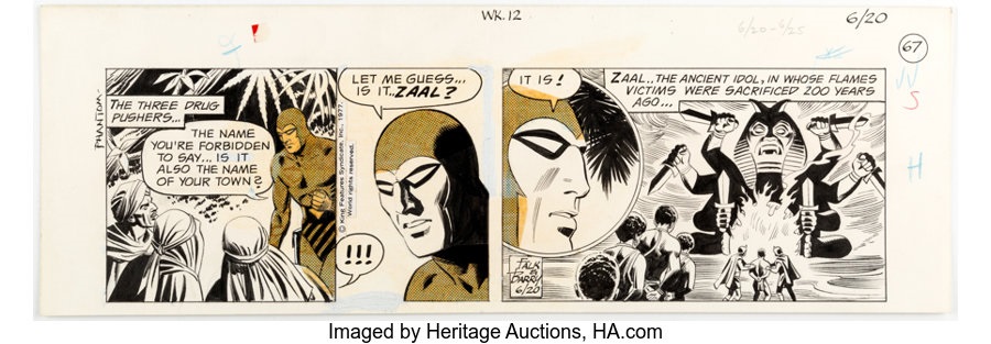 Sy Barry The Phantom Daily Comic Strip Original Art dated 6-20-77 King ...