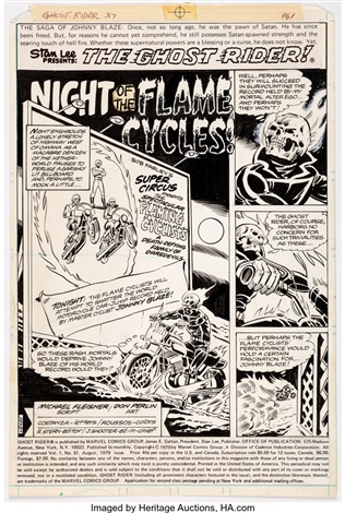 Don Perlin Ghost Rider 37 Story Page 1 Original Art Marvel, 1979 by Don ...