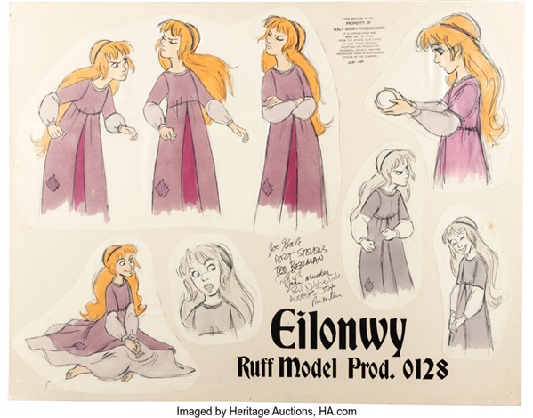 The Black Cauldron Princess Eilonwy Original Character Sheet with 8 ...