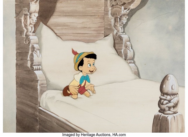 Pinocchio Real Boy Pinocchio Production Cel and Master Background Walt ...