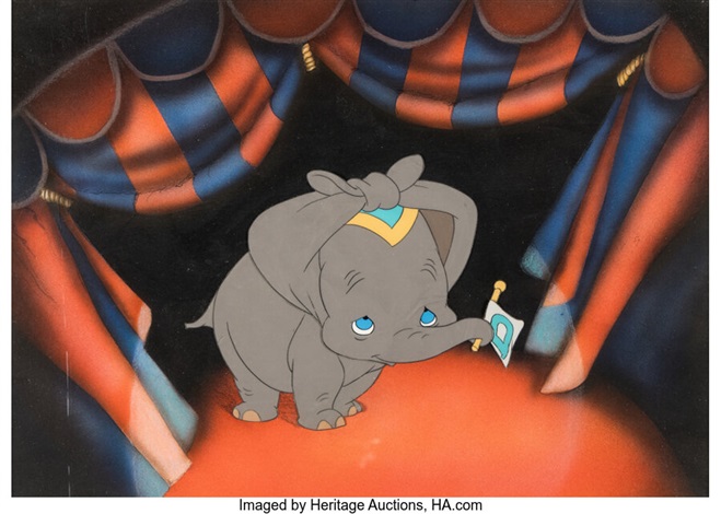 Dumbo Production Cel Courvoisier Setup Walt Disney, 1941. by Walt ...