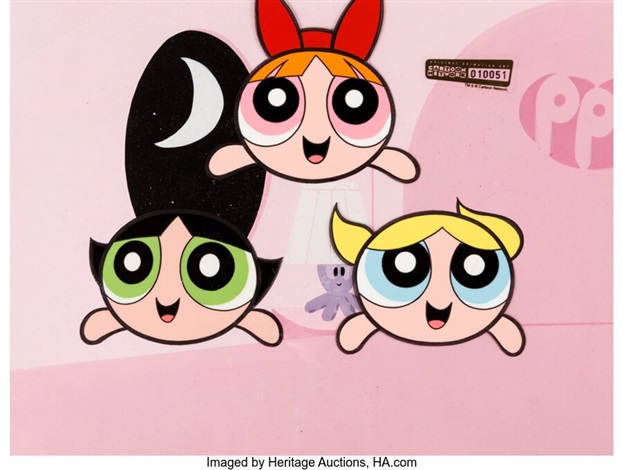 Powerpuff Girls Blossom, Bubbles, and Buttercup Production Cel and ...