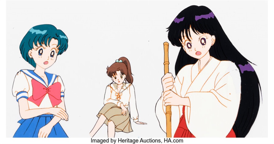 Sailor Moon Rei, Ami, and Makoto Pan Production Cel with Animation ...