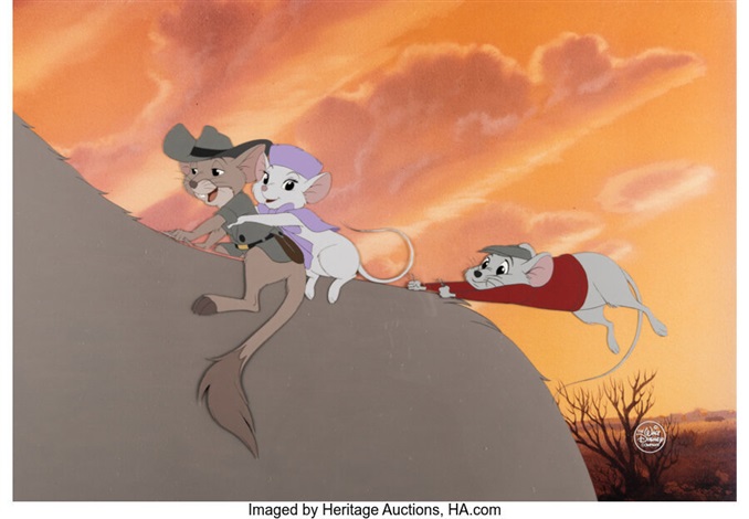 The Rescuers Down Under Jake, Bernard, and Miss Bianca Presentation Cel ...