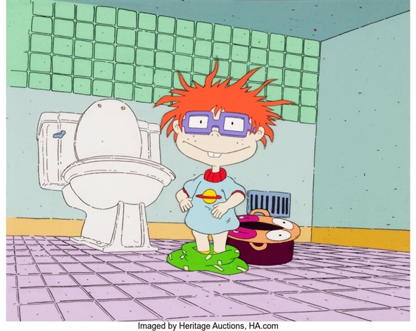 Rugrats Chuckie vs. The Potty Chuckie Finster Production Cel Setup with ...