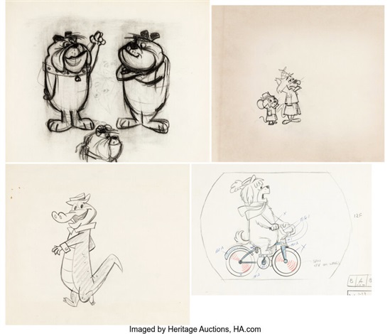 Hanna-Barbera Character Design and Layout Drawing Group of 4 by Ed ...