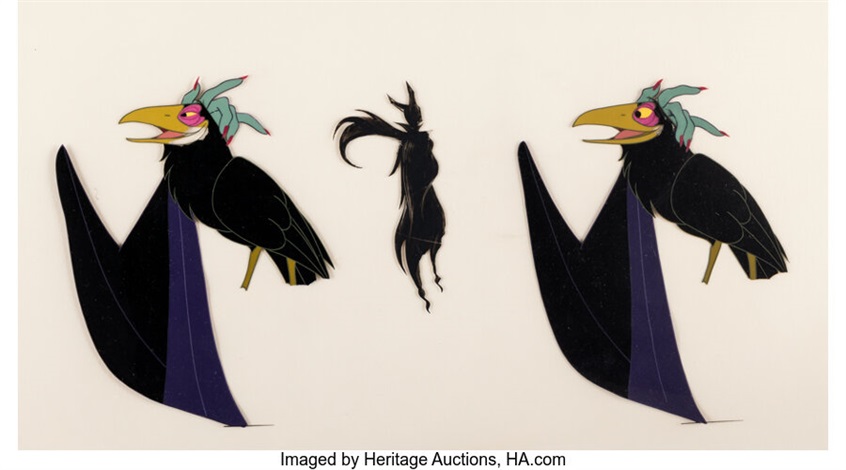 Sleeping Beauty Rare Maleficent and Diablo Production Cel Group of 3 ...