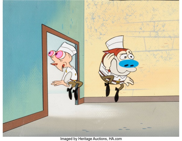 The Ren Stimpy Show In the Army Production Cel and Master Background ...