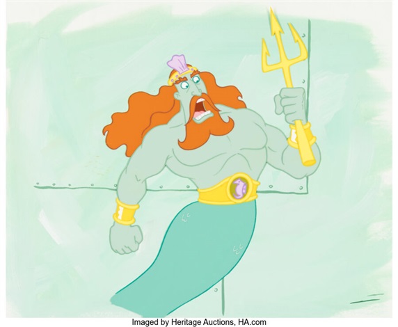 SpongeBob SquarePants Neptunes Spatula King Neptune Production Cel and ...