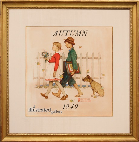 Young Love Walking to School by Norman Rockwell on artnet