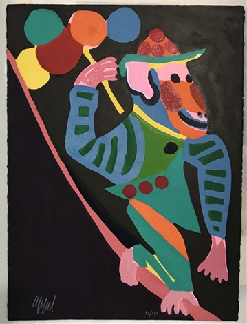 Monkey with Balloons from the Circus series by Karel Appel on artnet