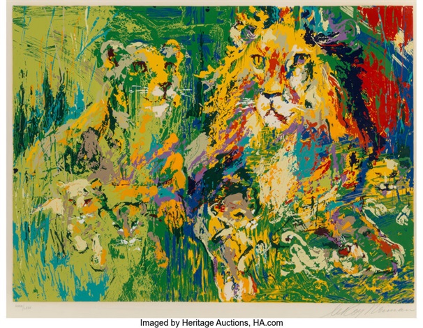 Lion Family by LeRoy Neiman on artnet